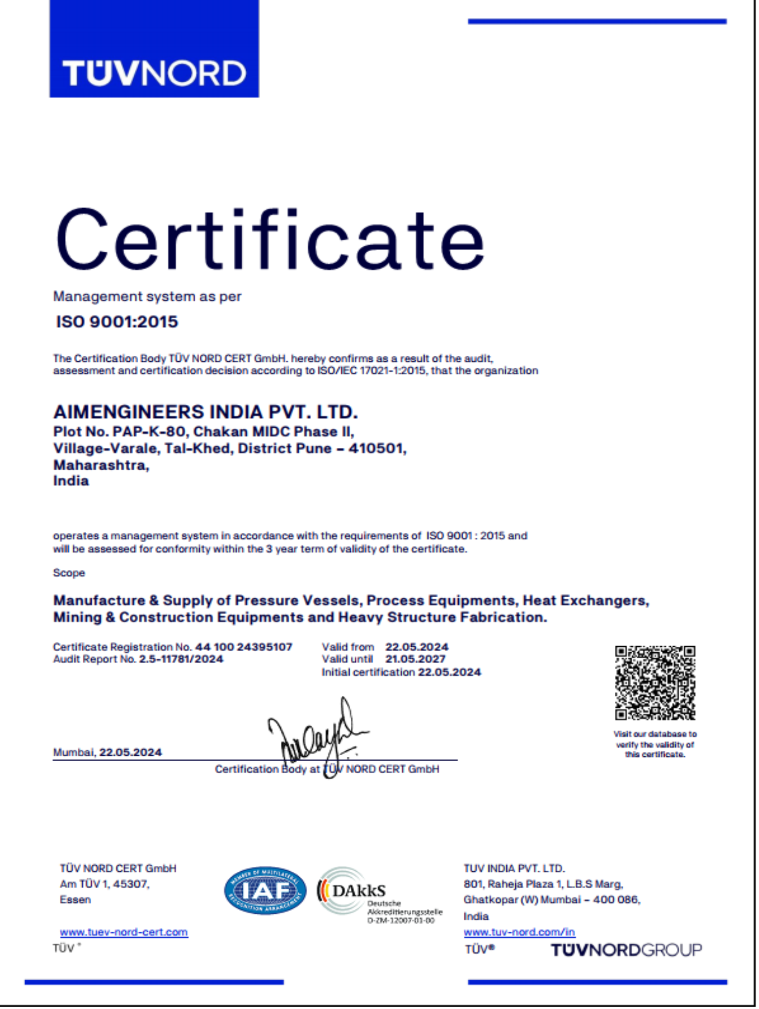 Certificate